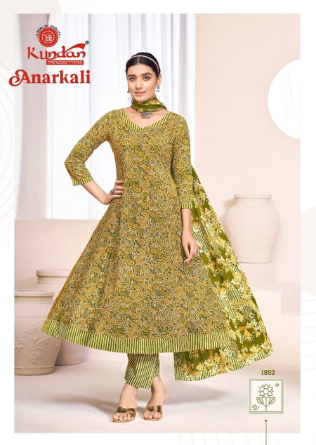 Anarkali Vol 1 By Kundan Cotton Printed Anarkali Kurtis Set Wholesale Online